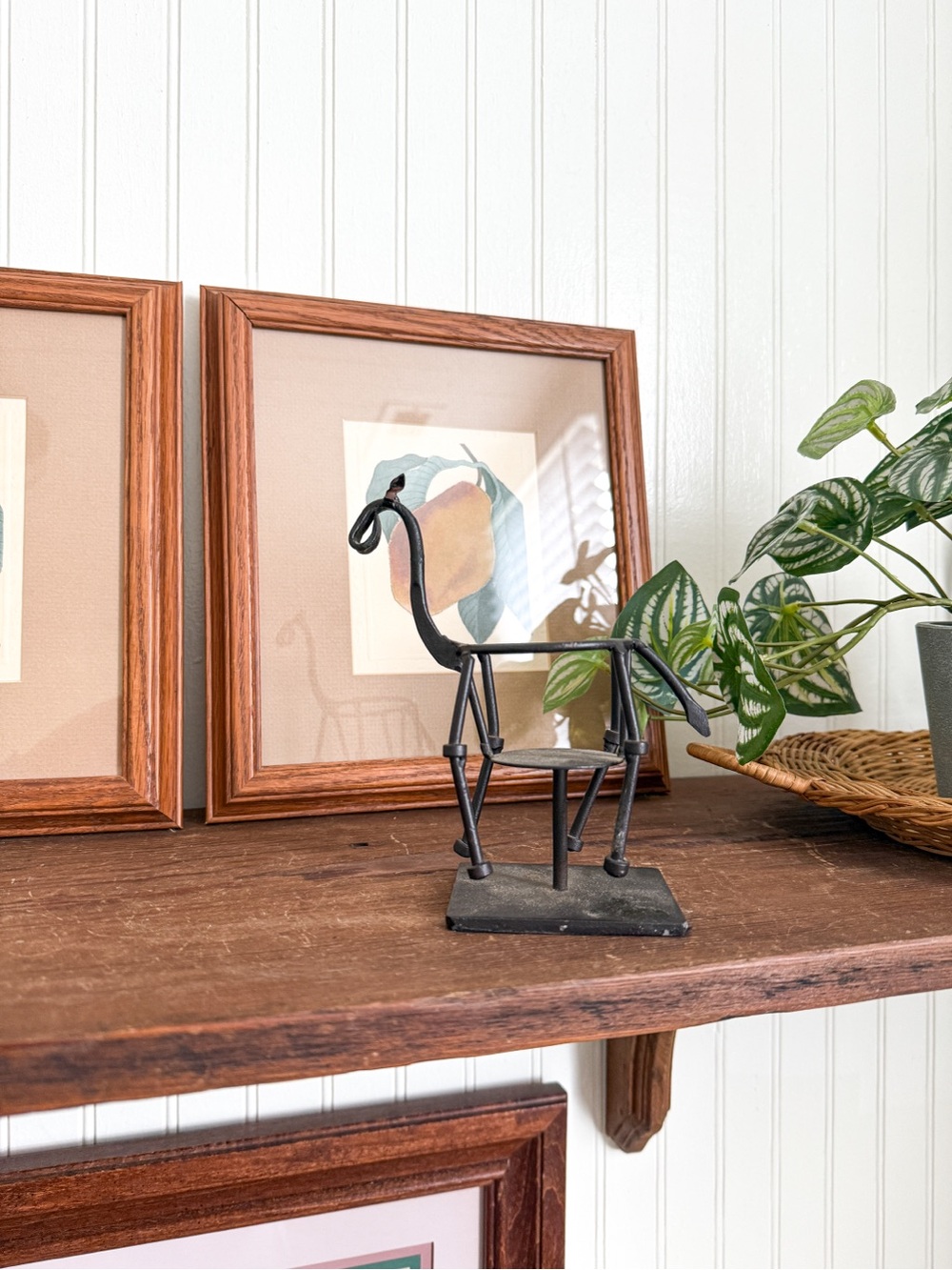 Vintage Black Metal Horse Candle Holder